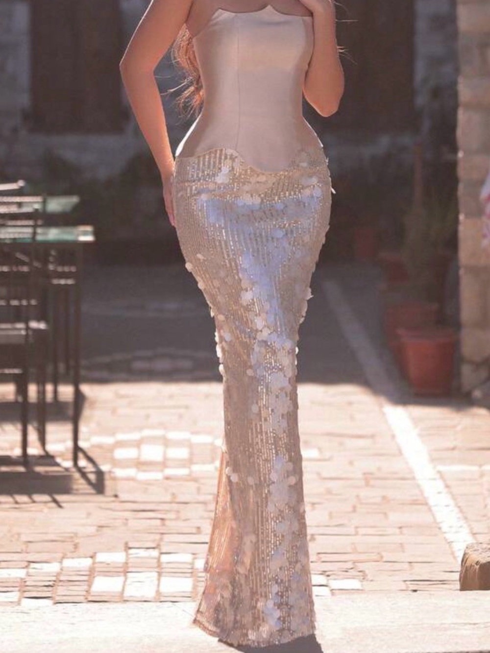 Ivory Sequin Mermaid Gown